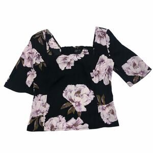FREE PRESS Floral Square‎ Neck Crop Top S NWOT Chic